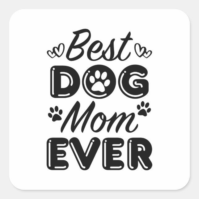 Beste Mama für Hunde Quadratischer Aufkleber (Vorderseite)