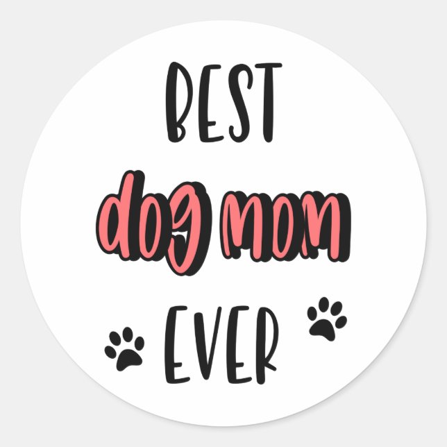 Beste Mama für Hunde Runder Aufkleber (Vorderseite)