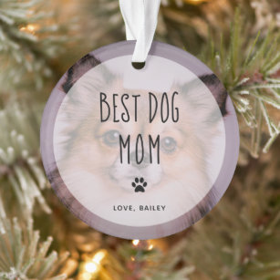 Beste Mama für Hunde   Zwei handgeschriebene Fotos Ornament