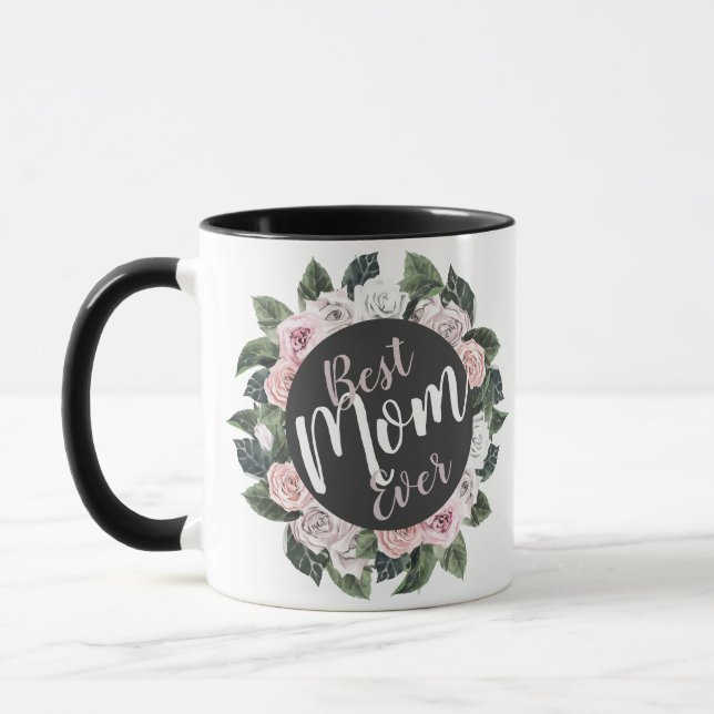 Beste Mama für jedes florale Foto Tasse (Links)