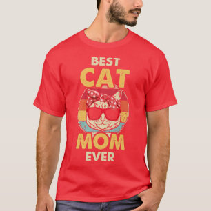 Beste Mama für Katzen je Retro Katz Vintag  T-Shirt