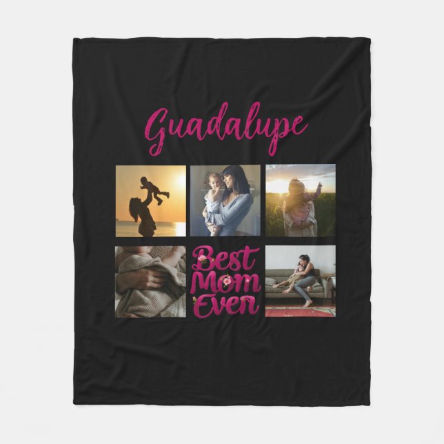 Beste Mama für Mutter FotoCollage Fleecedecke (Vorderseite)