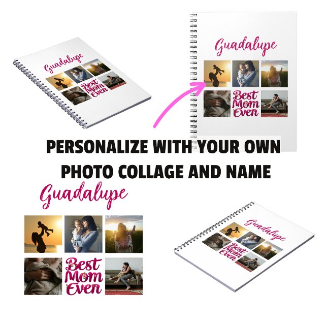 Beste Mama für Mutter FotoCollage Notizblock (Best Mom Ever Mother's Photo Collage Notebook)