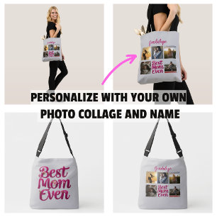 Beste Mama für Mutter FotoCollage Tragetaschen Mit Langen Trägern