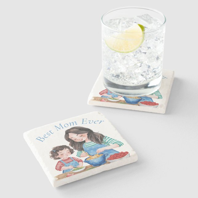 Beste Mama für Mutter- und Kindernahrungsmittel Steinuntersetzer (Von Creator hochgeladen)