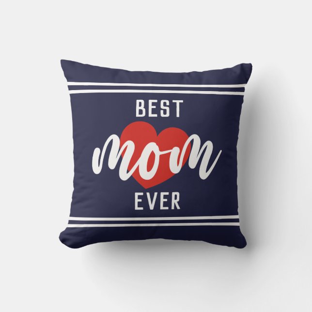 Beste Mama für niedlichen Text je mit Herz Kissen (Vorderseite)