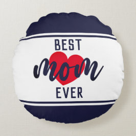 Beste Mama für niedlichen Text je mit Herz Rundes Kissen