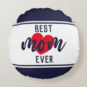 Beste Mama für niedlichen Text je mit Herz Rundes Kissen