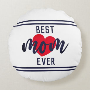 Beste Mama für niedlichen Text je mit Herz Rundes Kissen