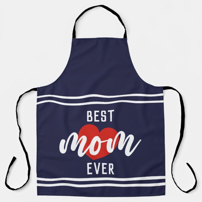 Beste Mama für niedlichen Text je mit Herz Schürze (Vorderseite)