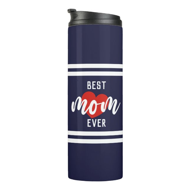 Beste Mama für niedlichen Text je mit Herz Thermosbecher (Nach rechts gedreht)