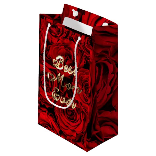 Beste Mama für Rote Rosen im Herzen Kleine Geschenktüte (Vorderseite Schrägansicht)