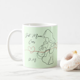 Beste Mama für trendy One Line Motherhood Heart Kaffeetasse