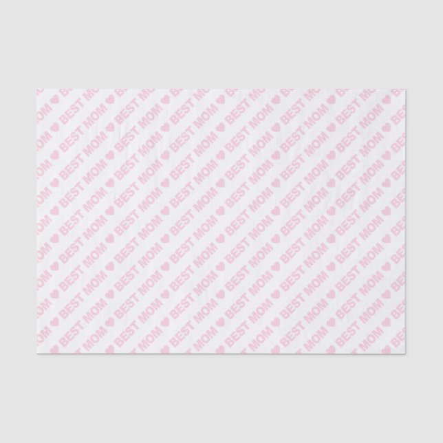 Beste Mama hellrosa auf Weißpapier Seidenpapier (Vorderseite)