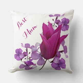Beste Mama hübsch rosa tulilp florale glückliche M Kissen