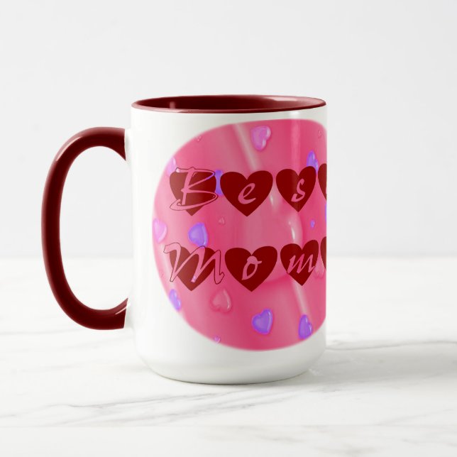 Beste Mama im Herzen Tasse (Links)
