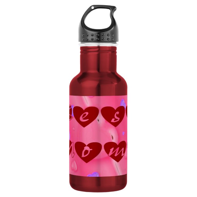 Beste Mama im Herzen Trinkflasche (Vorderseite)
