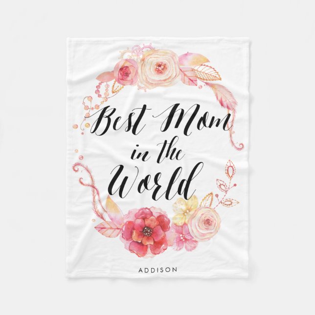 Beste Mama im Weltrekord Fleecedecke (Vorderseite)