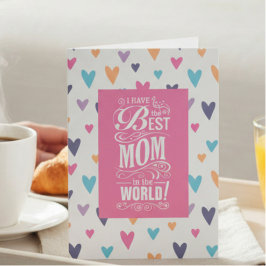 Beste Mama im World Heart Pattern Feiertagskarte