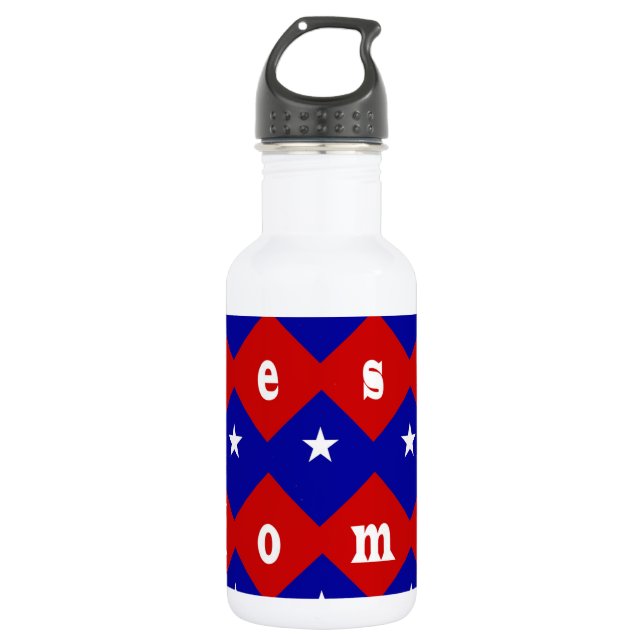 Beste Mama in der patentierten Diamantform Edelstahlflasche (Vorderseite)