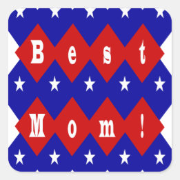 Beste Mama in der patentierten Diamantform Quadratischer Aufkleber
