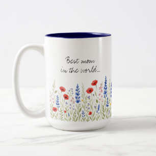 Beste Mama in der Tasse mit farbenfroher Wildblume