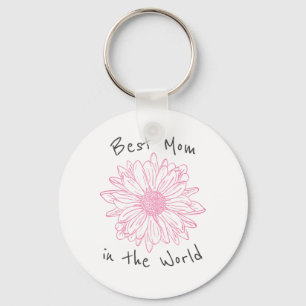 Beste Mama in der Welt Rosa Blüte Schlüsselanhänger