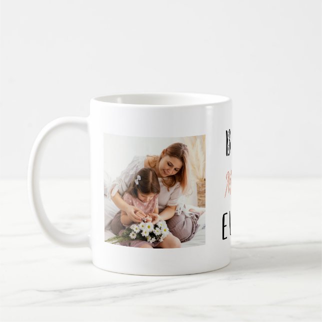 Beste Mama je | 2 Square Fotos Kaffee Tasse (Links)