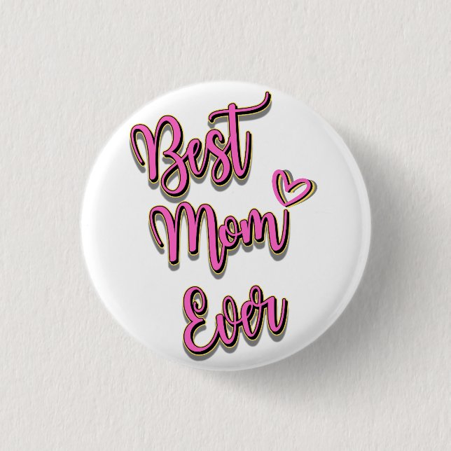 Beste Mama je 3 cm Abzeichen Button (Vorderseite)