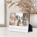 Beste Mama je | 3 Muttertagskollage für Fotos Fotoplatte<br><div class="desc">Mit dieser drei Foto-Collage-Plakette kann eine geliebte Mama ein süßes Geschenk machen. "Beste Mama je" erscheint unter Ihren Fotos in schick grauem und rot-rosa Schrift,  mit Ihrer eigenen Nachricht und Kindernamen überlagert.</div>