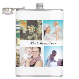 Beste Mama je 6 Fotocollage Muttertag Flachmann