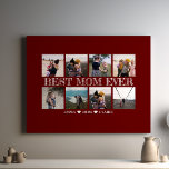 Beste Mama je anpassbare Maroon-FotoCollage Leinwanddruck<br><div class="desc">Die "Beste Mama je individualisierbare Maroon Foto Collage Canvas Print" ist ein herzliches und personalisiertes Geschenk, das die außergewöhnlichen Mütter in unserem Leben ehrt. Dieser Leinenprint bietet die Möglichkeit, eine einzigartige Collage von gepflegten Fotos aus der Familie zu kreieren, was zu einem sentimentalen und einzigartigen Meisterwerk führt, das wunderbar gemeinsame...</div>