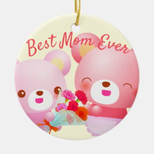 Beste Mama je Bären Keramik Ornament