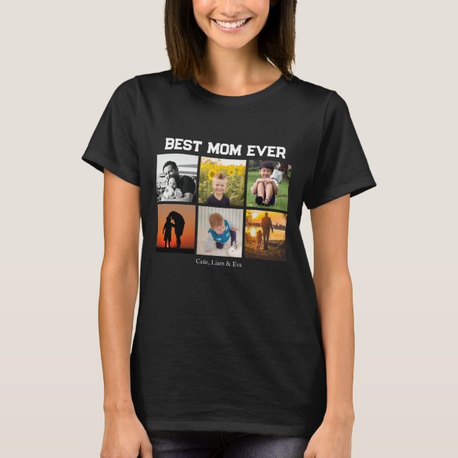 Beste Mama je benutzerdefinierbare Namen und Bilde T-Shirt (Vorderseite)