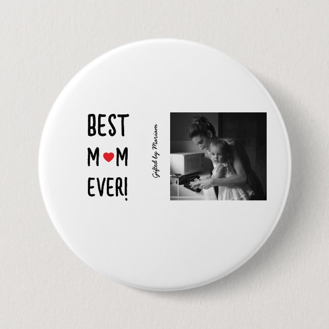 Beste Mama je benutzerdefinierbarer Name Button (Vorderseite)