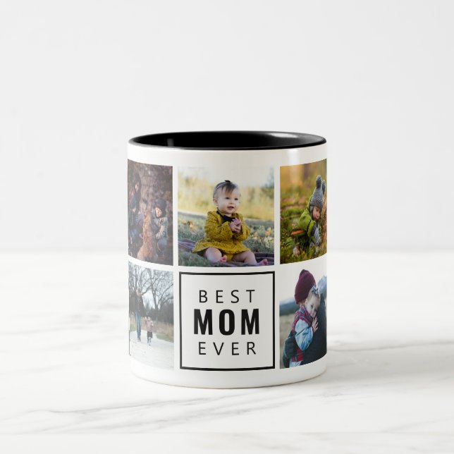 Beste MAMA je benutzerdefinierte Foto-Tasse Zweifarbige Tasse (Mittel)