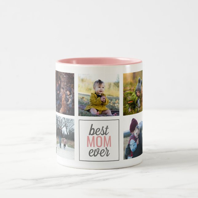 Beste MAMA je benutzerdefinierte Foto-Tasse Zweifarbige Tasse (Mittel)