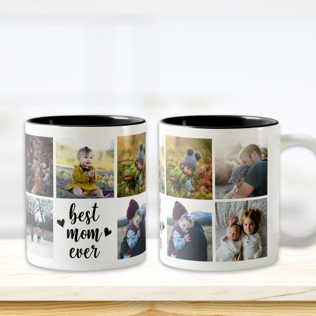 Beste Mama je benutzerdefinierte Foto-Tasse Zweifarbige Tasse (Von Creator hochgeladen)