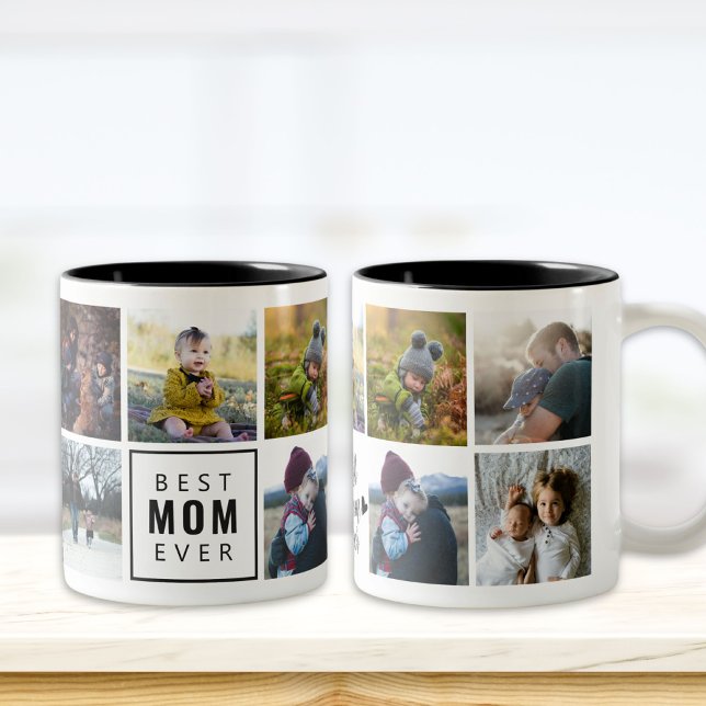Beste MAMA je benutzerdefinierte Foto-Tasse Zweifarbige Tasse (Von Creator hochgeladen)