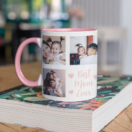 Beste Mama je benutzerdefiniertes 8-Foto-Rosa Tasse