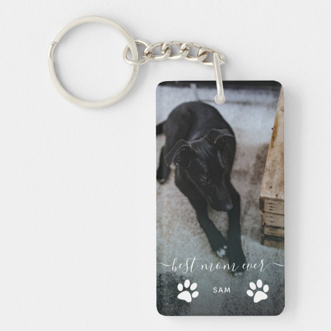 Beste Mama je benutzerdefiniertes Dog-Foto Schlüsselanhänger (Vorderseite)