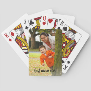 Beste Mama je benutzerdefiniertes Foto Schwarzes S Spielkarten