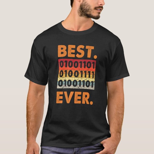 Beste Mama je Binary Code Coder Developer Software T-Shirt (Vorderseite)
