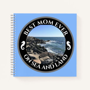 Beste Mama je blauer Atlantik Felsstrand Notizbuch