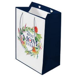 Beste Mama je Blume Bouquet Design Mittlere Geschenktüte