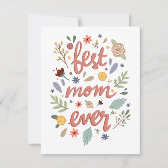 Beste Mama je Blumenmüttertag Karte (Vorderseite)