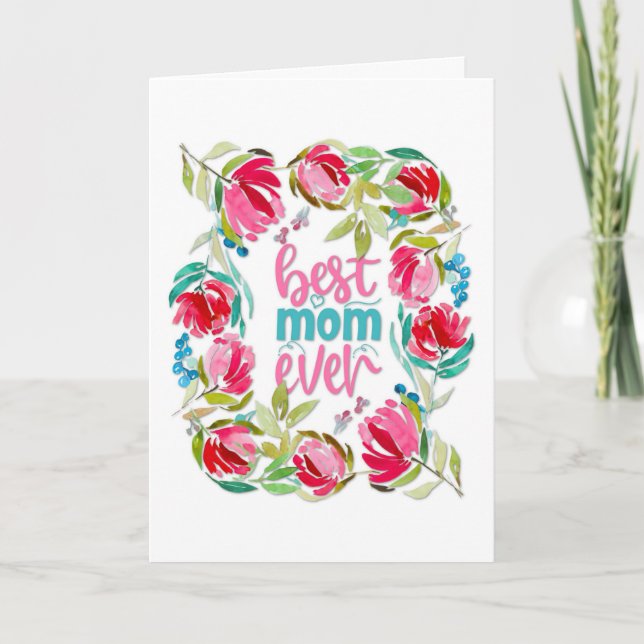 Beste Mama je Blumenmüttertag Karte (Vorderseite)