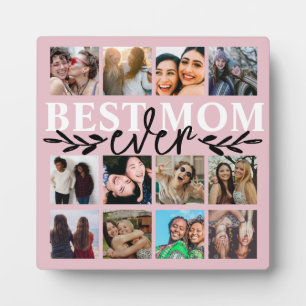 Beste Mama je blush Pink FotoCollage Fotoplatte