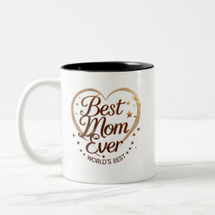 Beste Mama je - Das beste Goldene Herz der Welt - Zweifarbige Tasse