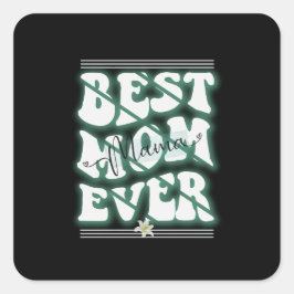 Beste Mama je Design Quadratischer Aufkleber
